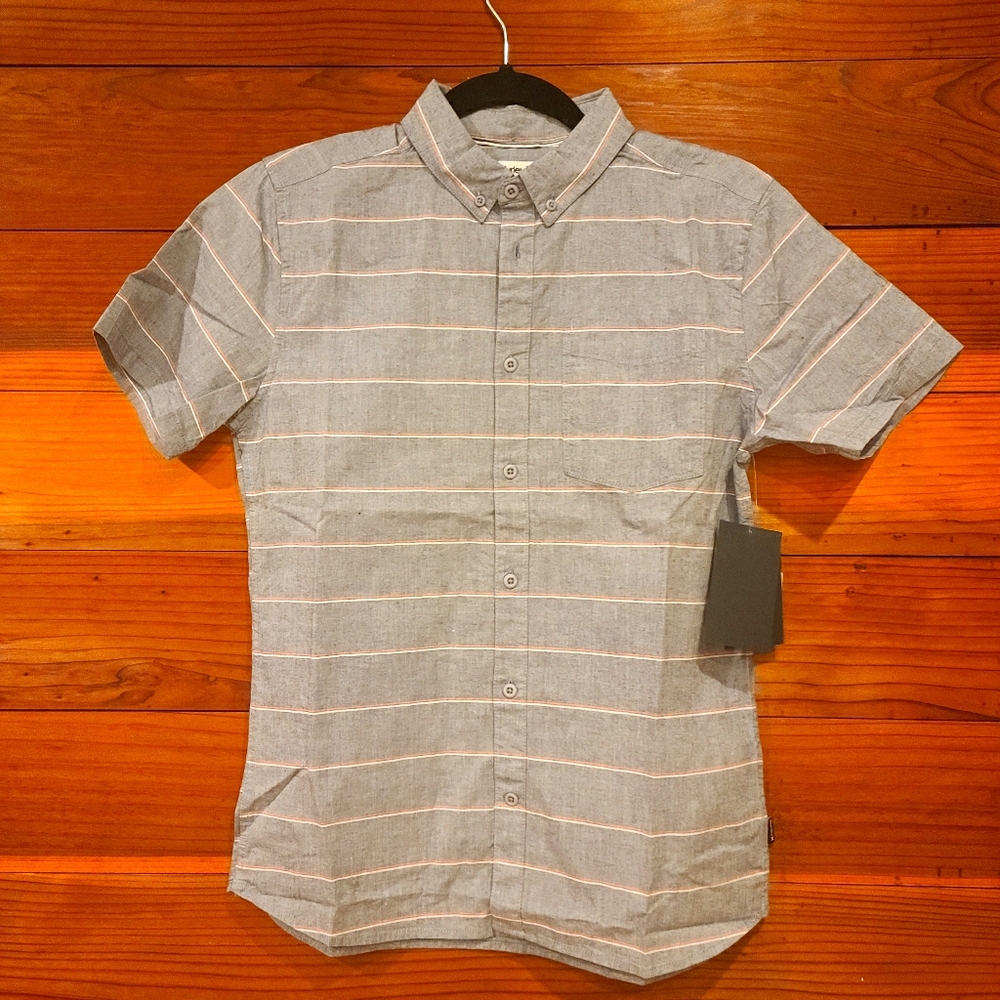 HURLEY Boys grey button down S/S shirt size small